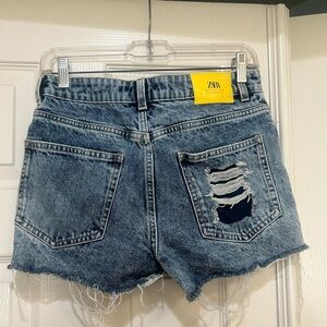 Zara Distressed Jean‎ Denim Cut Off Shorts 4